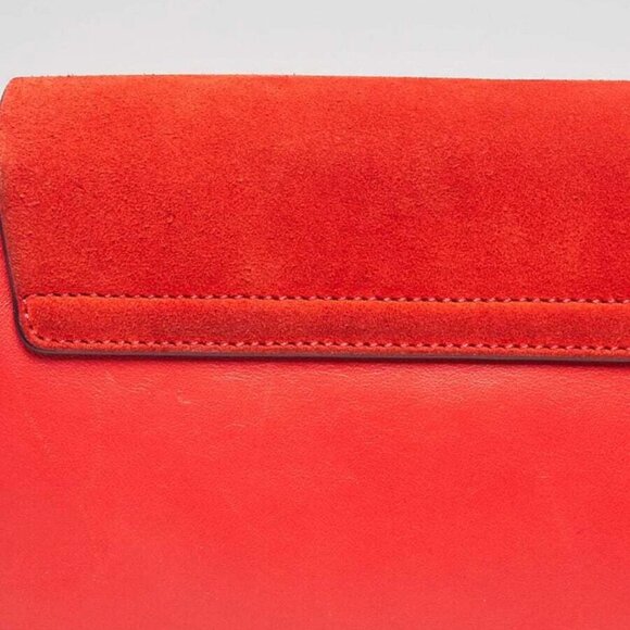 Chloe Red Leather and Suede Small Faye Crossbody Bag - Picture 6 of 12
